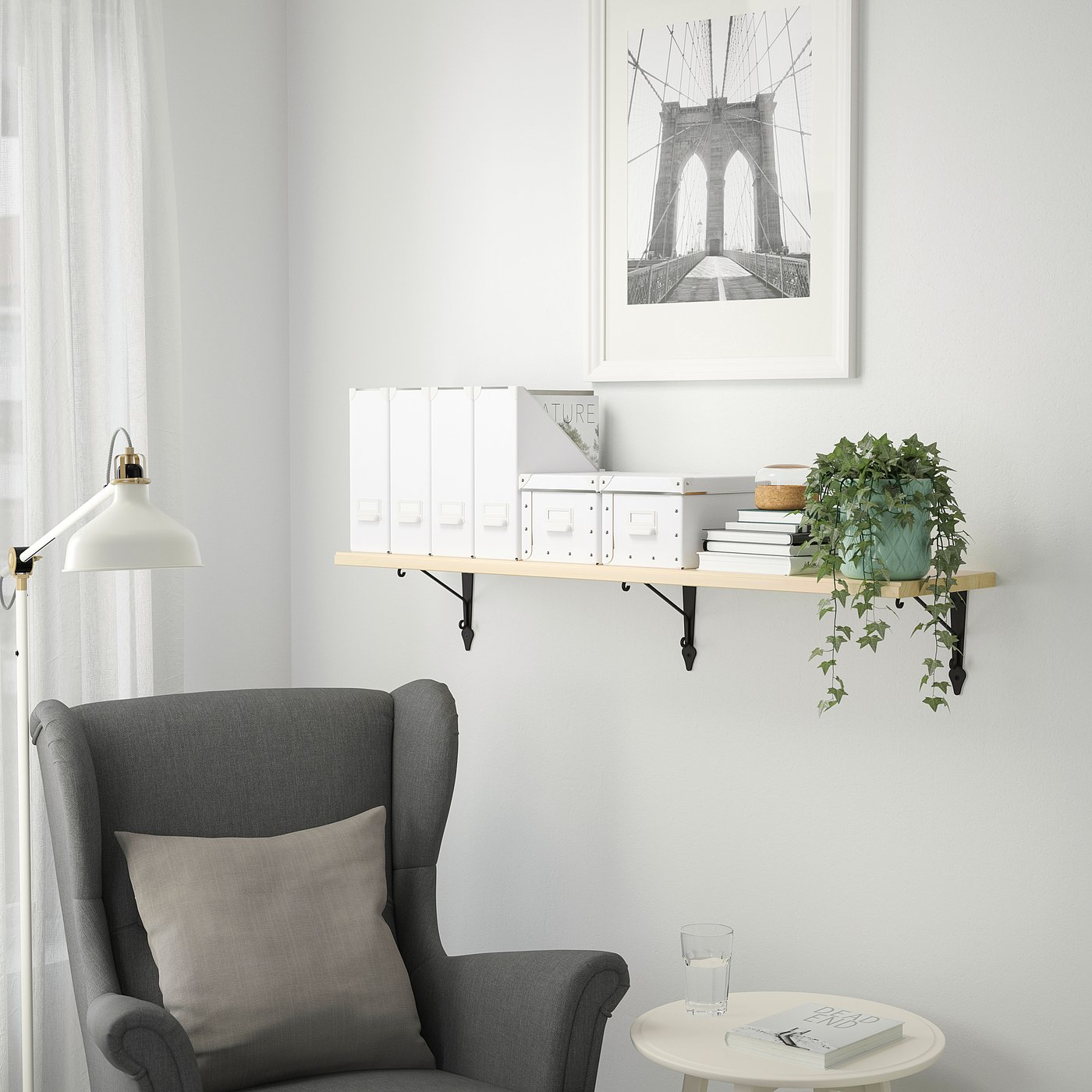 TRANHULT / KROKSHULT wall shelf, aspen, 120x30 cm IKEA