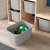 TROFAST Storage combination, light white stained pine/grey, 94x44x91 cm