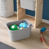 TROFAST Storage combination with boxes, light white stained pine/grey, 44x30x91 cm