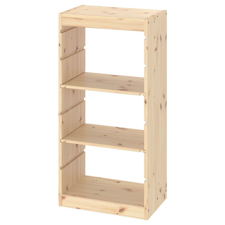 TROFAST storage combination with shelves, light white stained pine