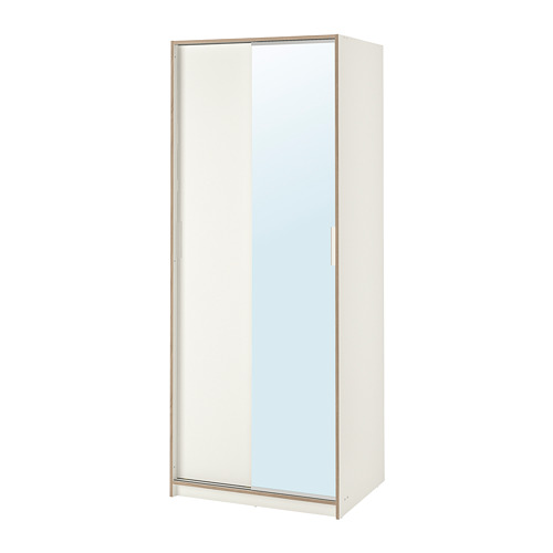 TRYSIL Wardrobe White/mirror glass 79 x 61 x 202 cm IKEA