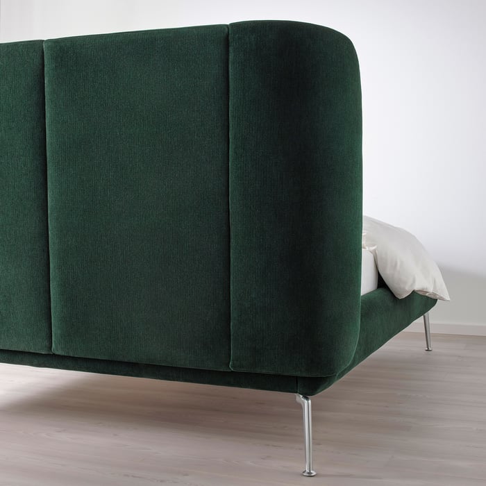 TUFJORD Upholstered bed frame - Tallmyra dark green - IKEA