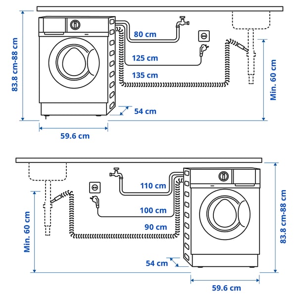 TVÄTTAD Integrated washing machine/dryer, white - IKEA