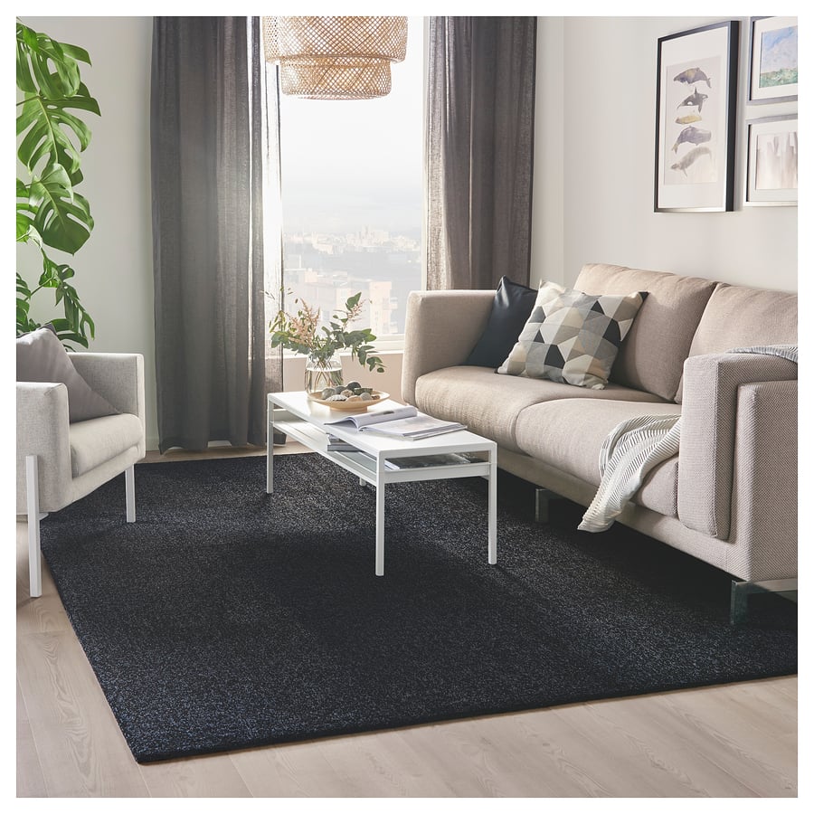 TYVELSE dark grey, Rug, low pile, 200x300 cm IKEA