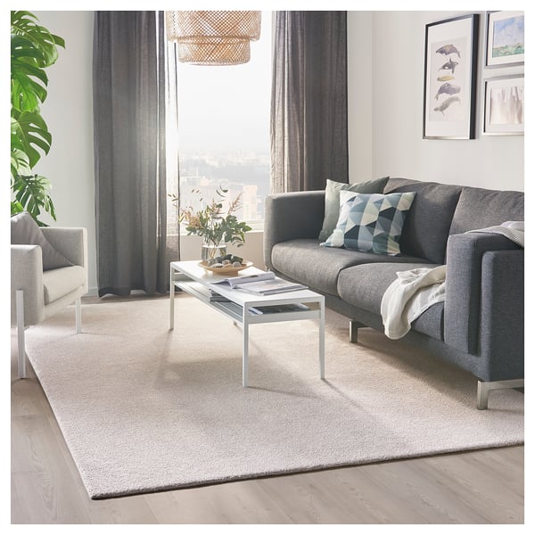 Tyvelse Off White Rug Low Pile 200x300 Cm Ikea