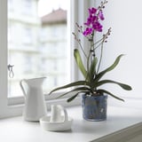 ULLSYREN Plant pot, dotted blue, 12 cm