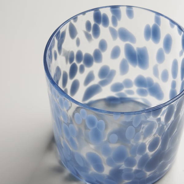 ULLSYREN Plant pot, dotted blue, 12 cm