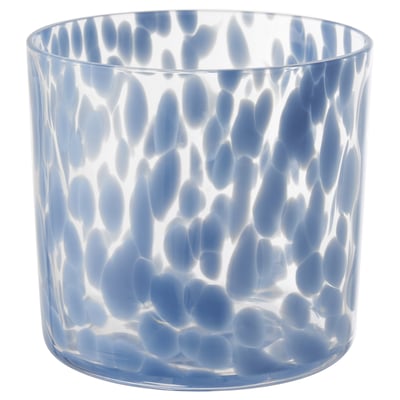 ULLSYREN Plant pot, dotted blue, 12 cm