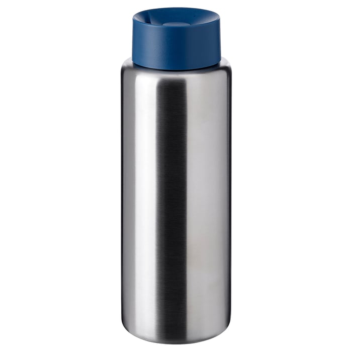 UNDERSÖKA insulated travel mug, stainless steel/dark blue, 0.7 l IKEA