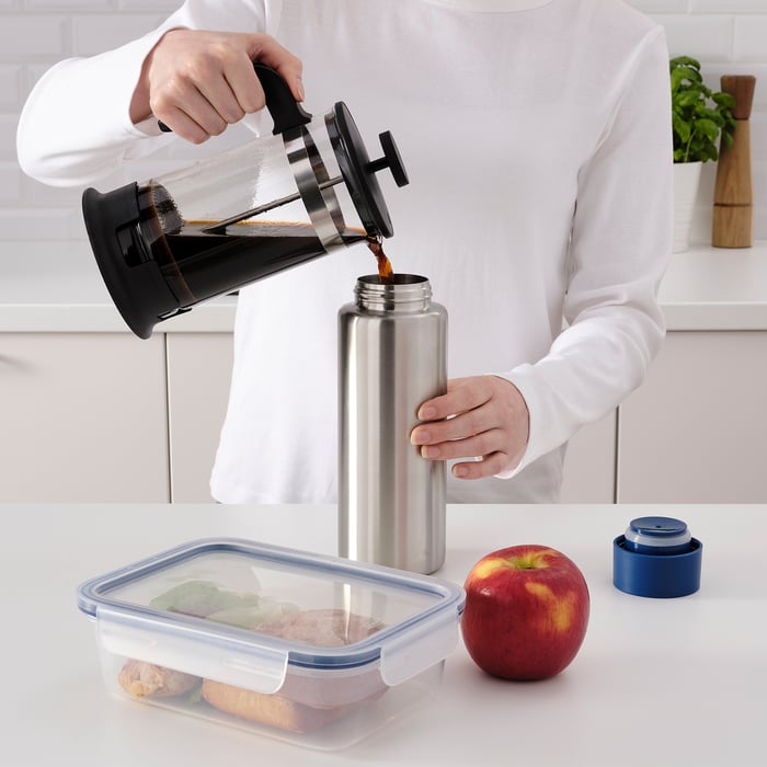 UNDERSÖKA insulated travel mug, stainless steel/dark blue, 0.7 l IKEA