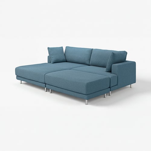 UPPÅKRA sectional sofa, teal, fabric, l-shaped, modern design.