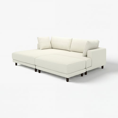 Modern UPPÅKRA cream sectional sofa with wooden legs, relaxed cushions.