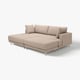 Modern beige sectional sofa, UPPÅKRA, with clean lines, sink-in cushions, and chrome legs.