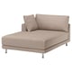 UPPÅKRA Cover chaise longue module, left, Samsala grey-beige