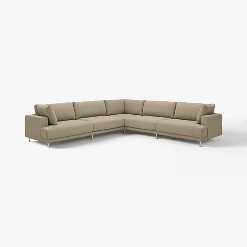 UPPÅKRA Modular corner sofa, 6 seat, Johanneshov brown-beige