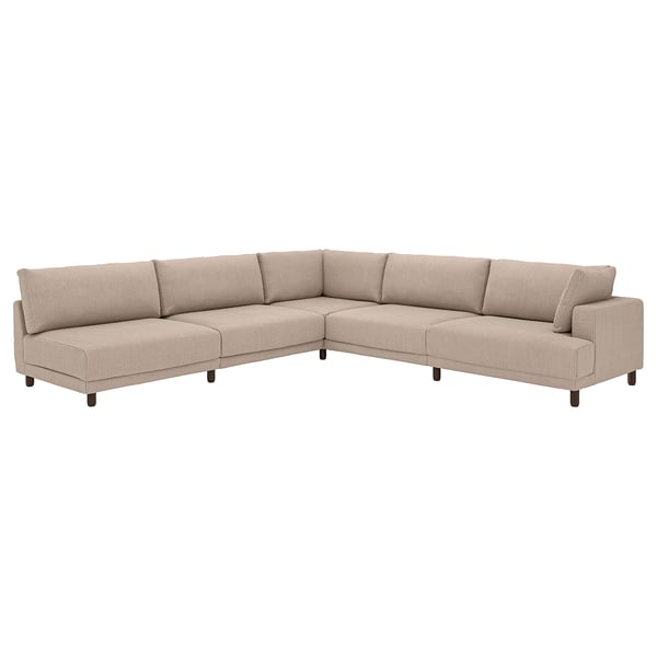 UPPÅKRA Modular corner sofa, 6 seat, with open end, left/Samsala grey-beige