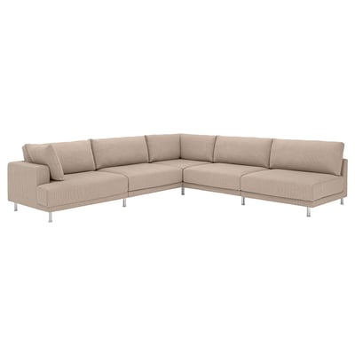 UPPÅKRA Modular corner sofa, 6 seat, with open end, right/Samsala grey-beige