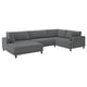 UPPÅKRA U-shaped sofa, 4,5-seat, with chaise longue, left/Johanneshov dark grey