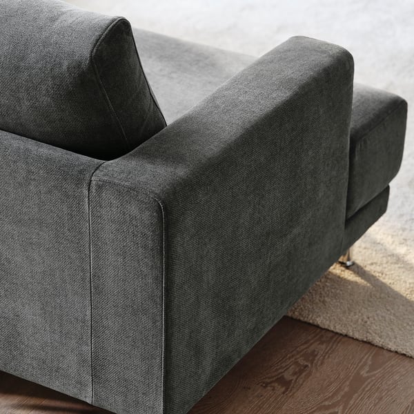 UPPÅKRA U-shaped sofa, 4,5-seat, with chaise longue, left/Johanneshov dark grey