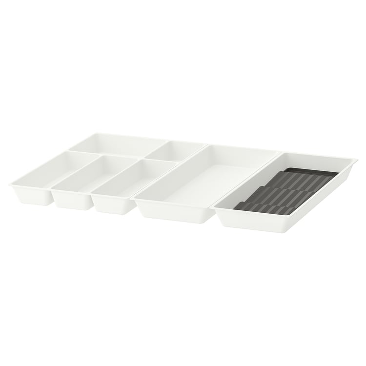 UPPDATERA cutlery+utsl trays/tray with spice rck, white/anthracite