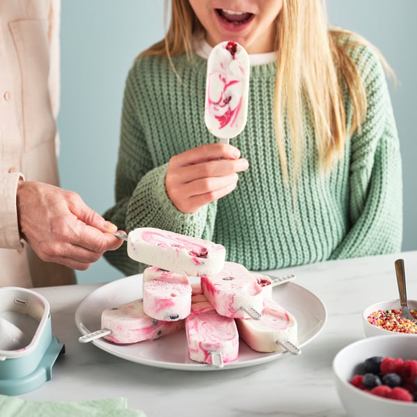 UPPFYLLD Ice lolly maker, light turquoise/light grey