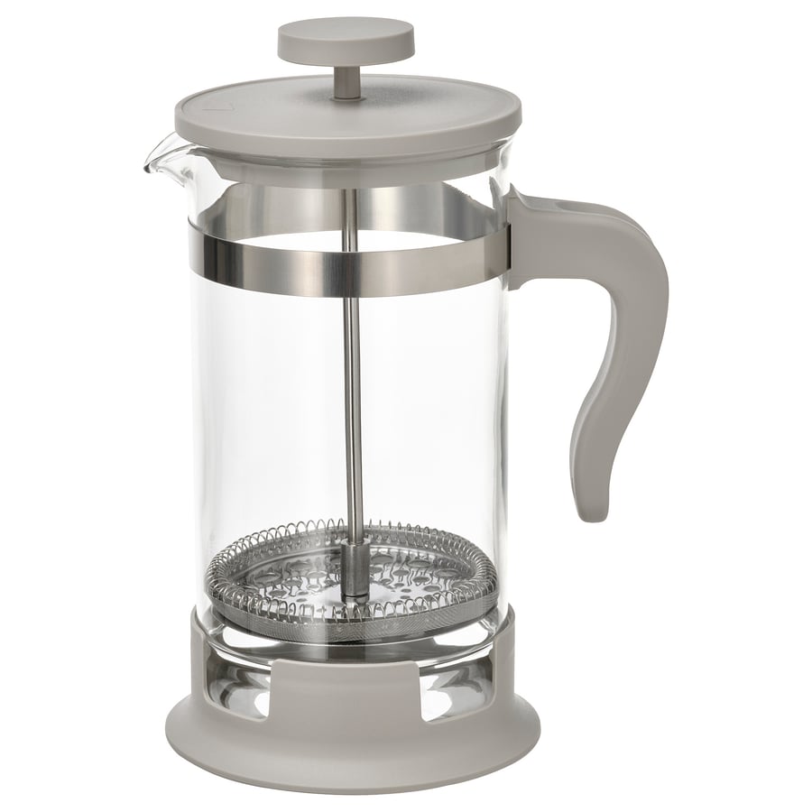 UPPHETTA coffee/tea maker, glass/stainless steel light greybeige, 1 l IKEA