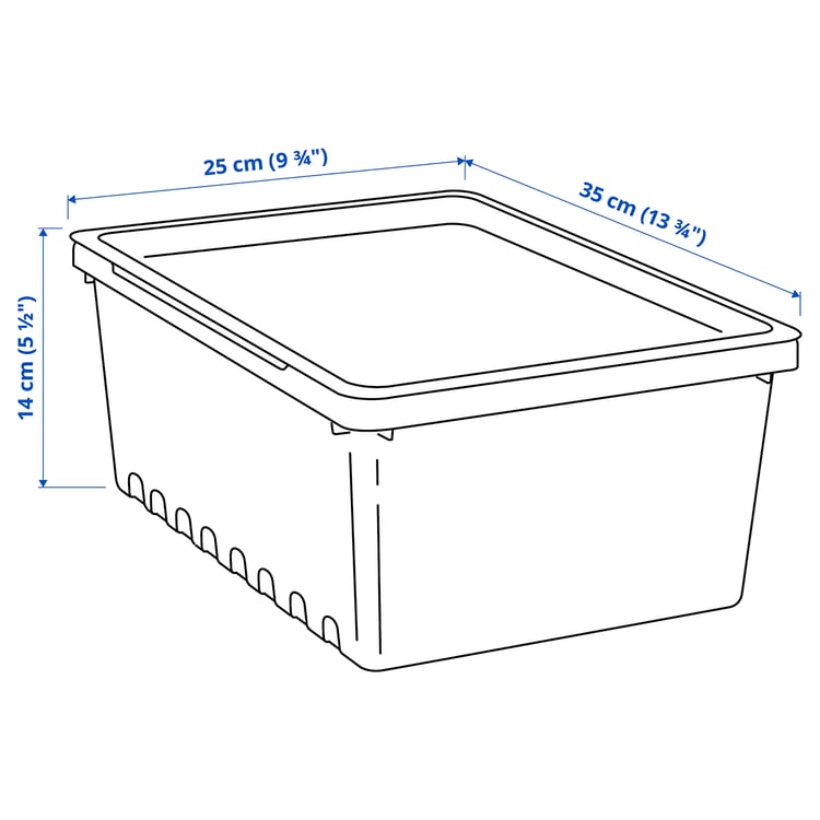 UPPSNOFSAD storage box with lid, black, 35x25x14 cm/9 l IKEA