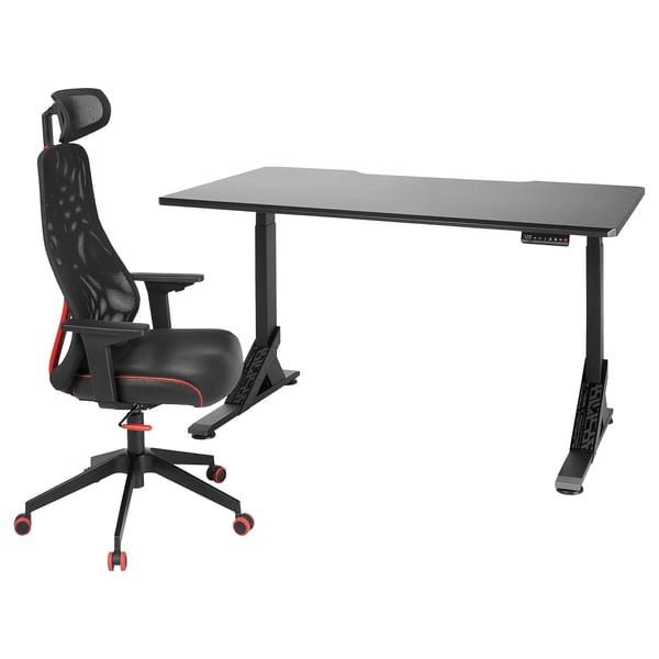 UPPSPEL / MATCHSPEL Gaming desk and chair, black