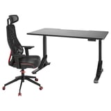 UPPSPEL / MATCHSPEL Gaming desk and chair, black