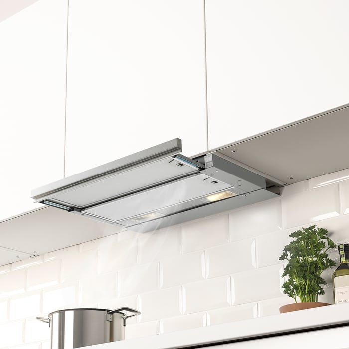 UTDRAG stainless steel, integrated cooker hood IKEA