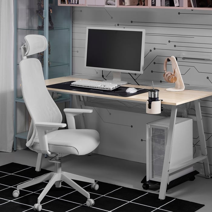 UTESPELARE / MATCHSPEL gaming desk and chair, ash effect/light grey IKEA
