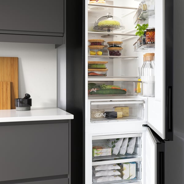 VÄLGÅNG Fridge/freezer, IKEA 700 freestanding/black stainless steel