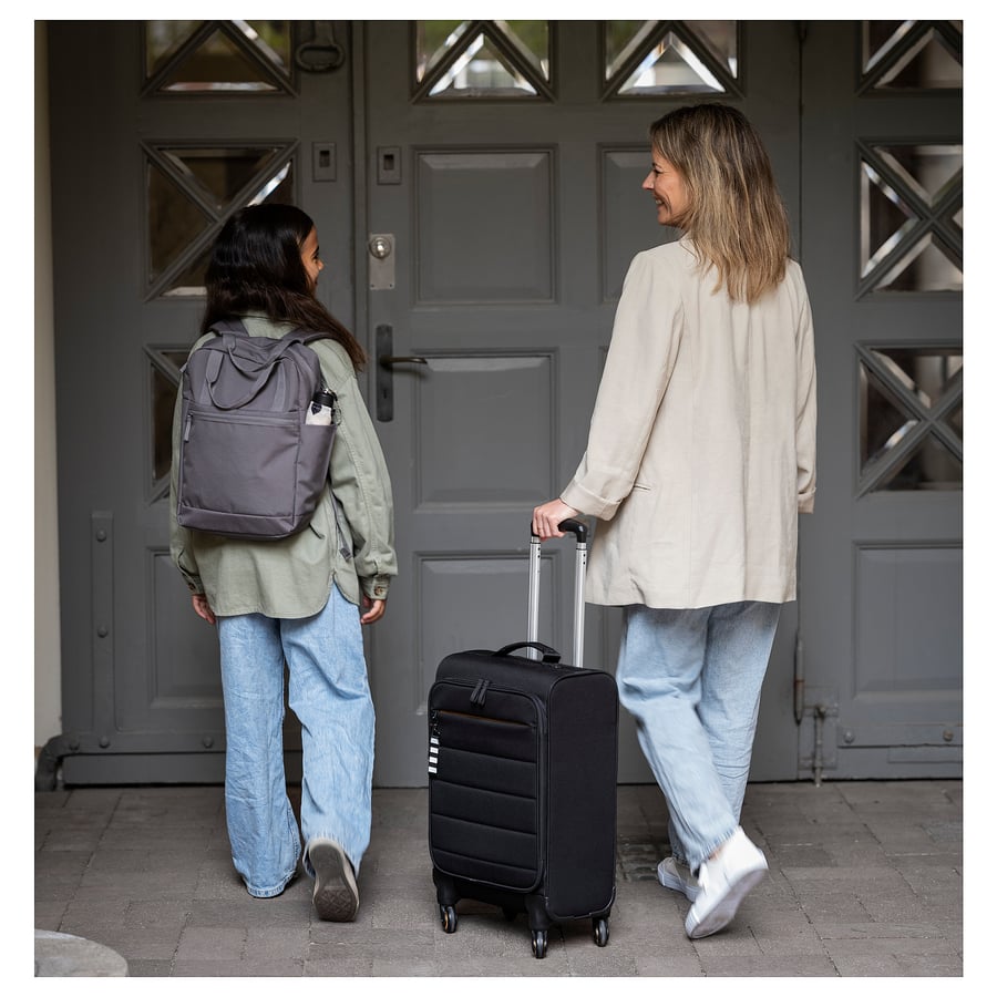 VÄRLDENS cabin bag on wheels, black, 34x20x54 cm/30 l IKEA