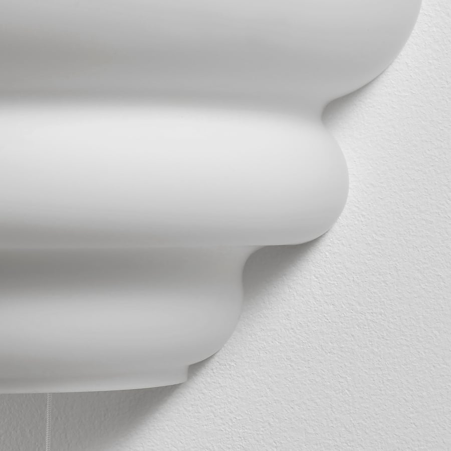 VÅGLÄNGD wall lamp, wiredin installation, frosted glass white IKEA