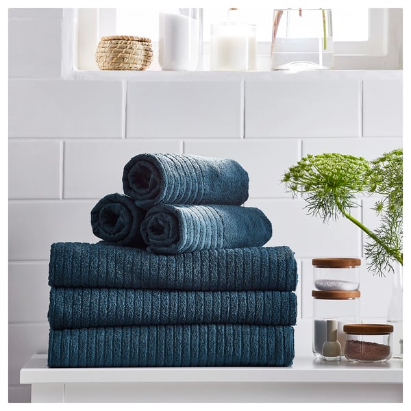 VÅGSJÖN dark blue, Bath sheet, 100x150 cm IKEA