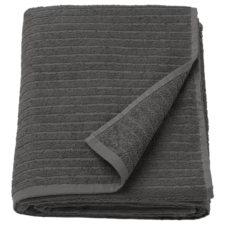 VÅGSJÖN Dark Grey Cotton Bath Sheet, 100x150 cm IKEA