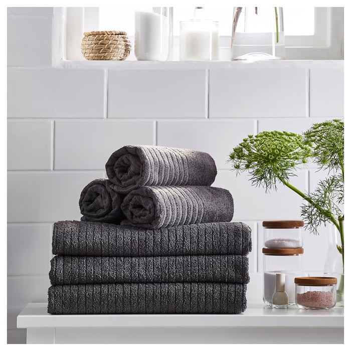 VÅGSJÖN dark grey, Hand towel, 50x100 cm IKEA