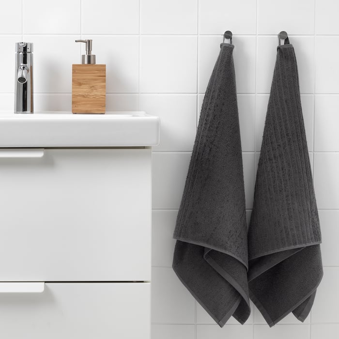 VÅGSJÖN dark grey, Hand towel, 50x100 cm IKEA