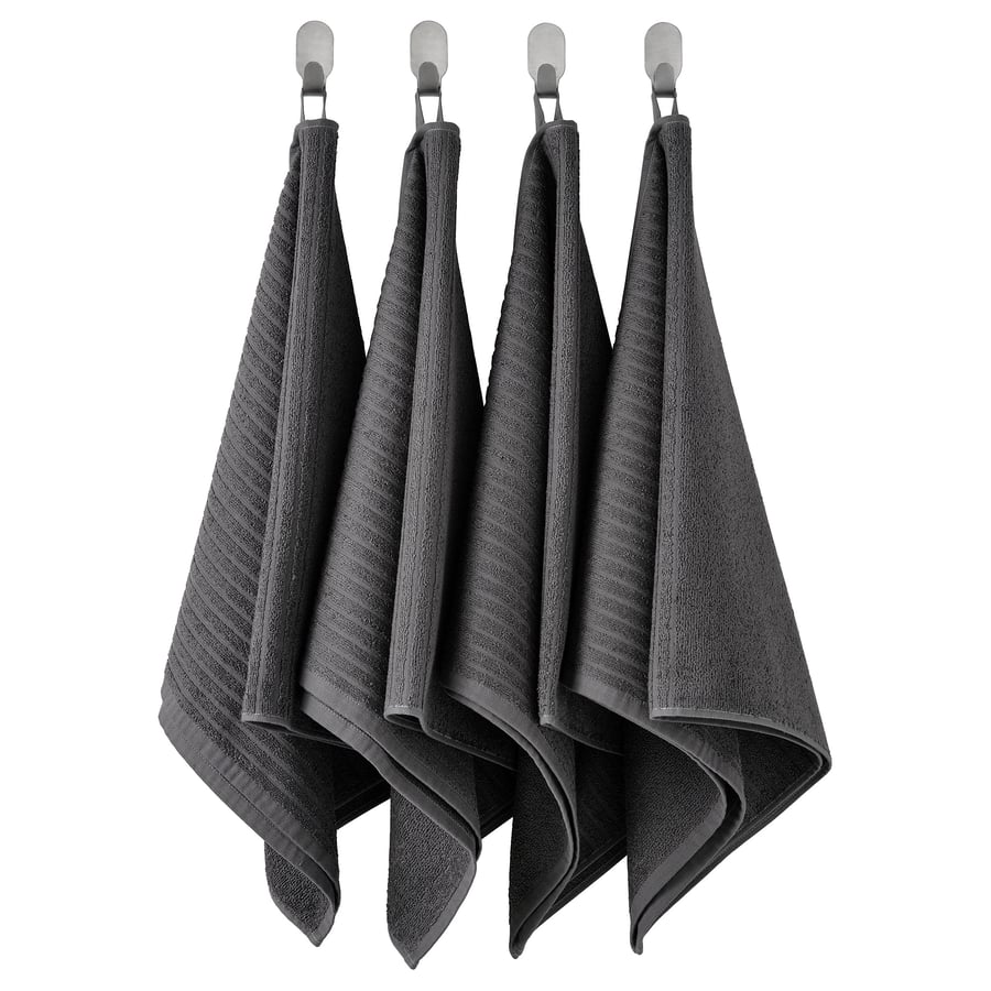 VÅGSJÖN Grey Hand towel, set of 4 IKEA