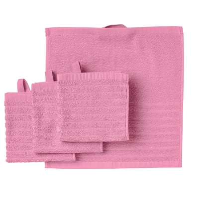 VÅGSJÖN Washcloth, pink, 30x30 cm