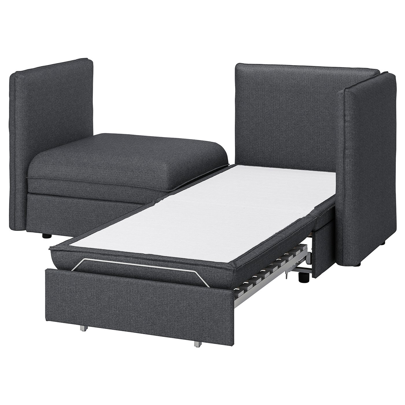 VALLENTUNA 2seat modular sofa with sofabed, And storage/Hillared dark