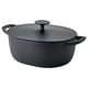 Option: VARDAGEN Casserole with lid, enamelled cast iron matt/black, 5 l