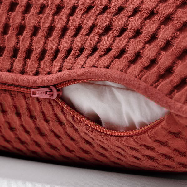 VÅRELD cushion cover, brownred, 50x50 cm IKEA