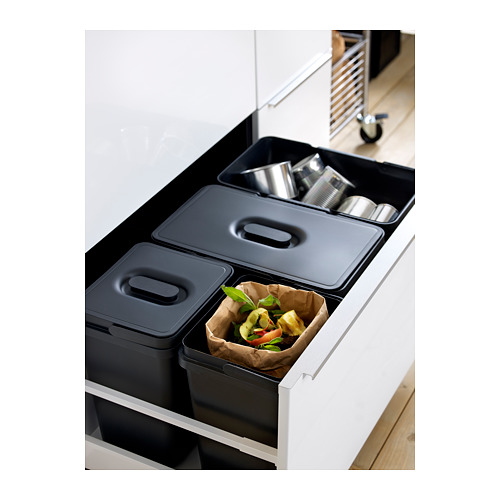 VARIERA Lid for wastesorting bin Black 22 l IKEA
