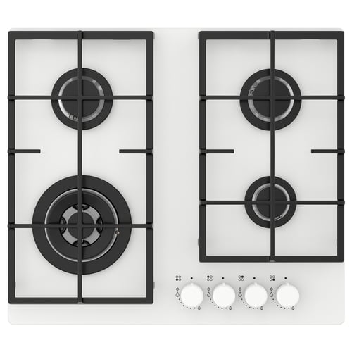 VASASTAN gas hob, glass/white, 59 cm IKEA