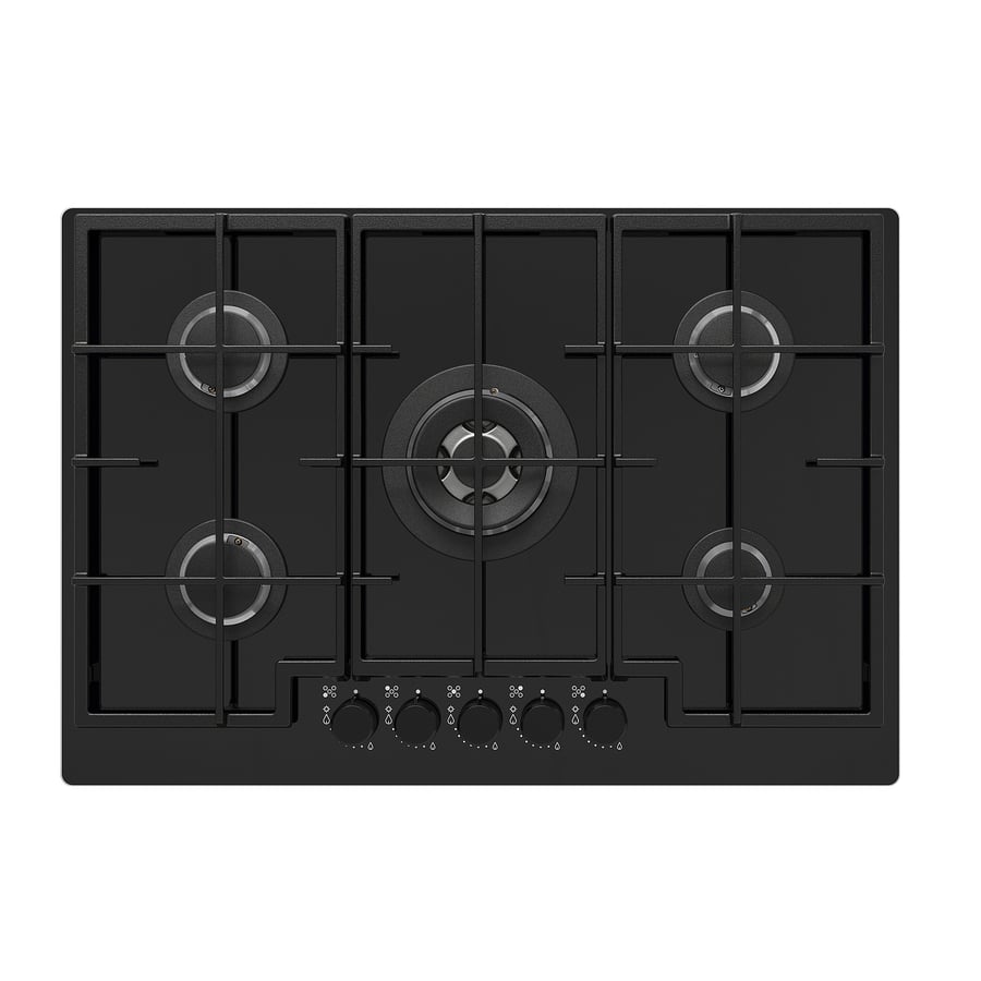 VASASTAN gas hob, glass/black, 74 cm IKEA