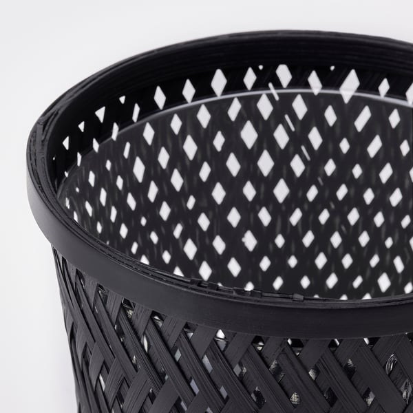 VATTENMELON Plant pot, black, 12 cm