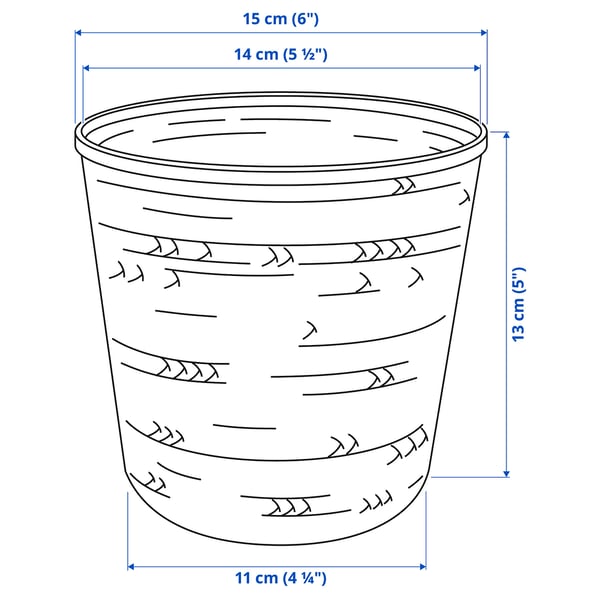 VATTENMELON Plant pot, black, 12 cm