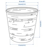 VATTENMELON Plant pot, black, 12 cm