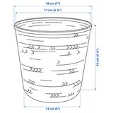 VATTENMELON Plant pot, black, 15 cm